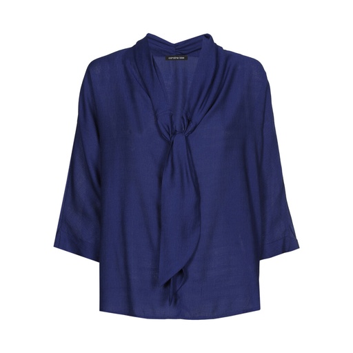 Caroline Biss - Tunika FLOWING BLOUSE WITH INTEGRATED SCARF, Indigo