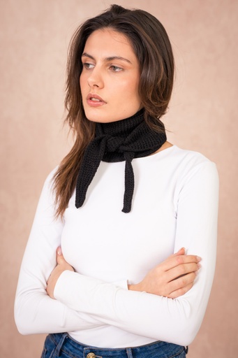 [LS001-BL] Calie Paris - Dreieckstuch/kleiner Schal SOPHIE Scarf gestrickt - Schwarz