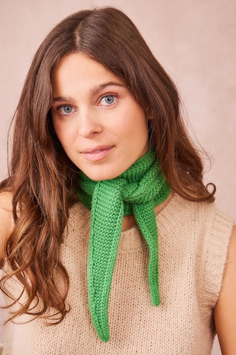 [LS001-GR] Calie Paris - Dreieckstuch/kleiner Schal SOPHIE Scarf gestrickt - Grün