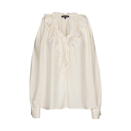 Caroline Biss - Tunika SATIN BLOUSE WITH FLOUNCE, Natural