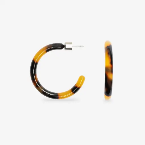 [011-C] Sasstie - Ohrringe - Loop Dark Cheetah