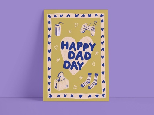 Süsswarenladenfrau - Postkarte - Happy dad day
