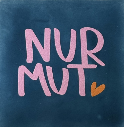 [D14.10.26579] Yett tiles - Fliese/Untersetzer - Nur Mut - dunkelblau/warmrosa/orange