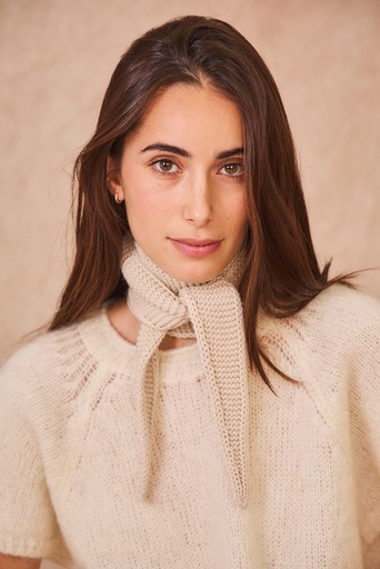 [LS001-OW] Calie Paris - Dreieckstuch/kleiner Schal SOPHIE Scarf gestrickt - Off-White