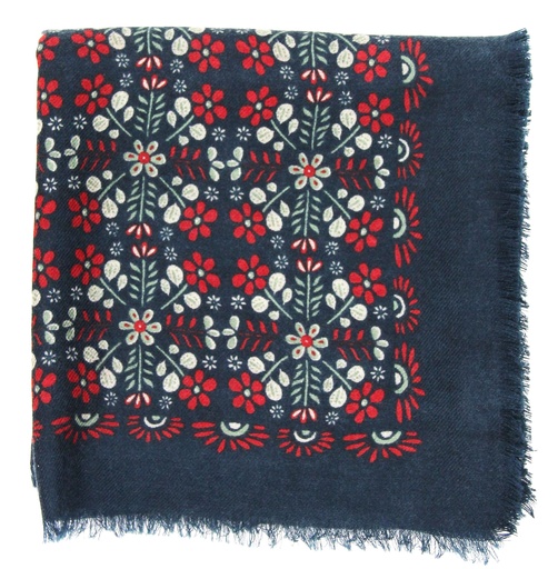 Les belles vagabondes - Carre Laine Wolltuch Agata Marine