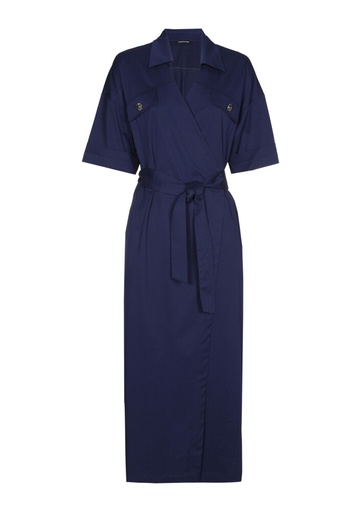 Caroline Biss - Kleid WRAP DRESS IN LIGHT COTTON, Indigo