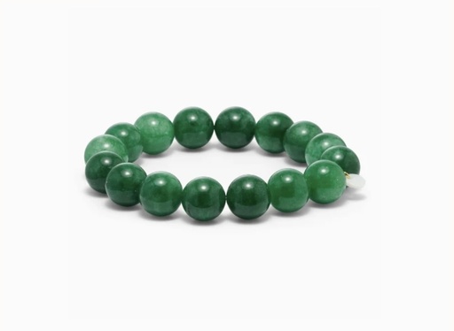 [CGJ-KA-12MM] Soï Copenhagen - Armband Chunky Green Jade Stretch Bracelet - Luck
