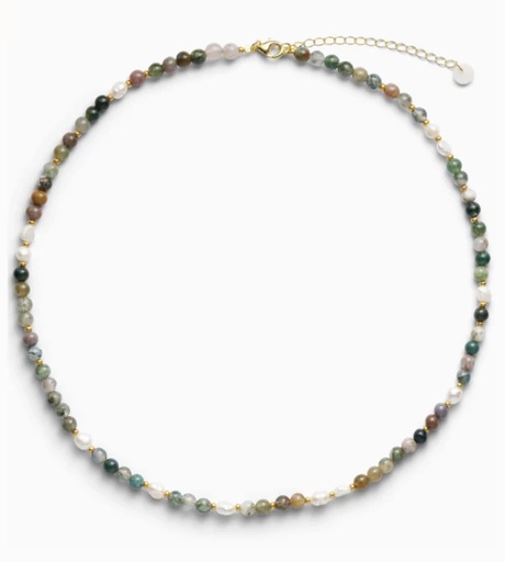 [ELIA-KH] Soï Copenhagen - Halskette Ellie Indian Agate Pearl Necklace - Strength