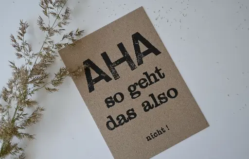 [PK072] Saja - Gestempelte Postkarte - AHA so geht das also nicht