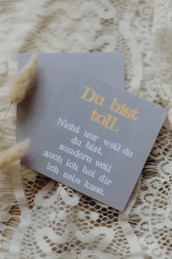 Saja - Gestempelte Postkarte - Du bist toll (klein, quadratisch)