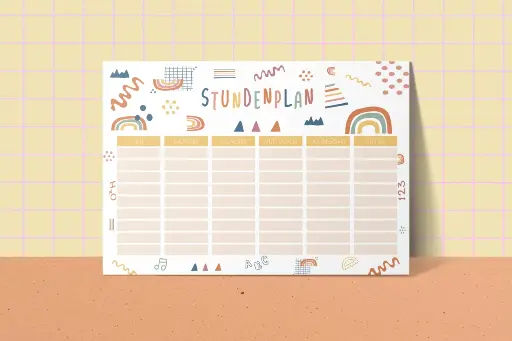 Modern Kids Art - Stundenplan Regenbogen