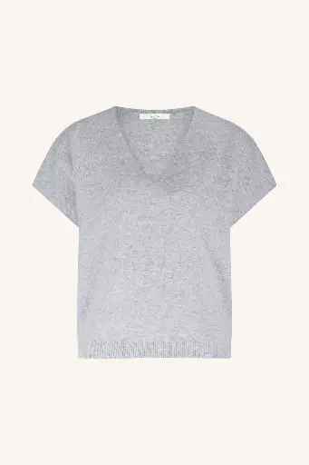 By Bar - Sil V-Neck Pullover - 825 grey melee