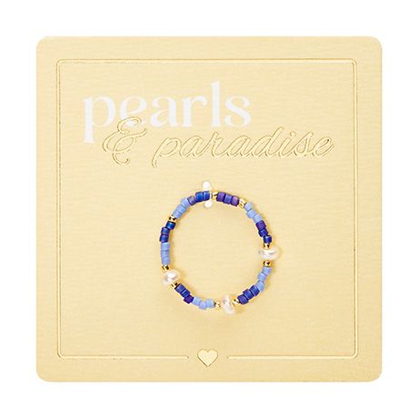 [608091] HCA - elastischer Ring - Pearls & Paradise - blau