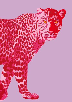 [TS7010] Nobis Design - Postkarte - Toni Starck - Pink Leopard