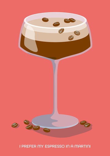 [NE051] Nobis Design - Postkarte - neonstyle - Espresso Martini