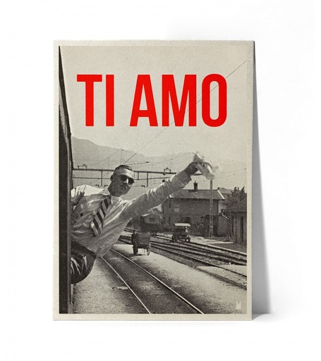[S01-08M] Carte Kencre - Siebdruckkarte - Ti amo (orange) - M (15x21cm)