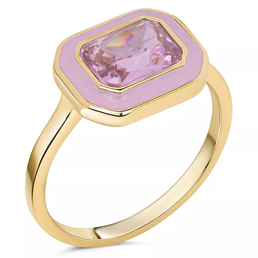 Charmins - R1781 - Ring with big rose stone