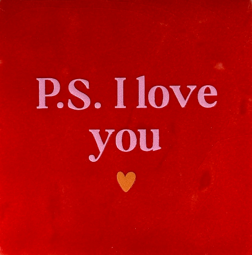 [16.10.26769] Yett tiles - Fliese/Untersetzer - P.S. i love you - rot/warmrosa/orange