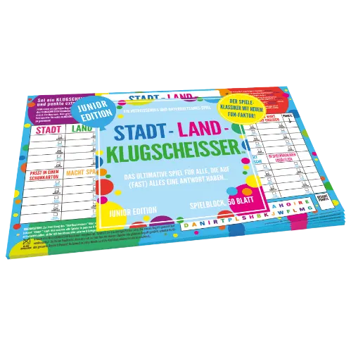 [430370] Kylskapspoesie - Spielblock Stadt-Land-Klugscheisser - Junior Edition