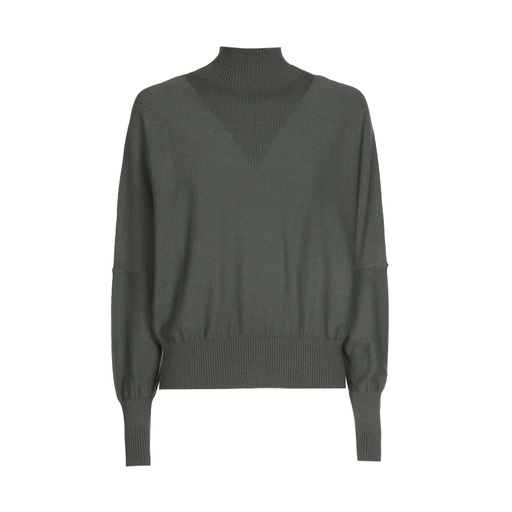 Caroline Biss - FINE-KNIT PULLOVER WITH V-DETAIL green