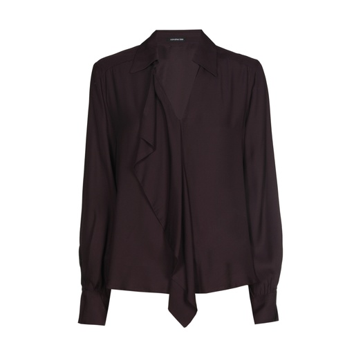 Caroline Biss - SHINY BLOUSE WITH JABOT DETAIL eggplant