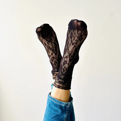 Sockette - Transparente Socken - Nina - schwarz