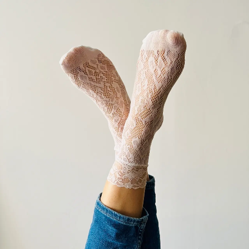 Sockette - Transparente Socken - Nina - weiß