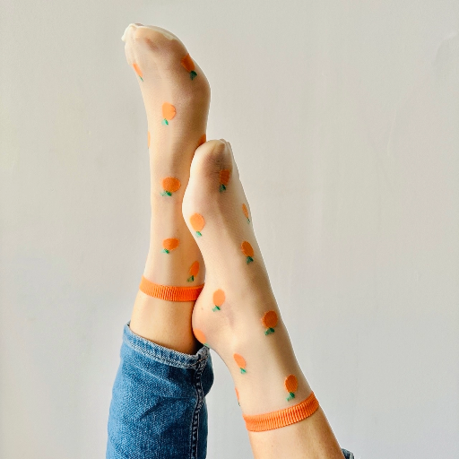 Sockette - Transparente Socken - Clémence - Aprikosen