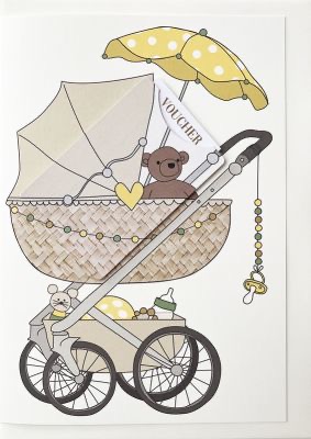 [V-017] Buttique - Große Klappkarte DIN A5 - Voucher - Stroller (inkl. Umschlag)