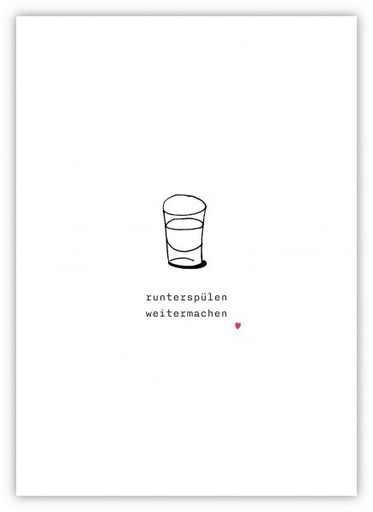[bikini-0006] Buttique - Postkarte DIN A6 - Runterspülen, weitermachen