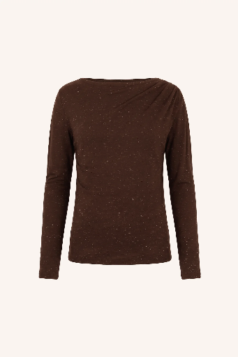 By Bar - Leya Sparkle Top - 775 chocolate brown
