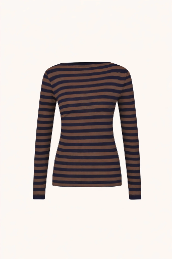 By Bar - Leya Big Stripe Top - 1722 coffee bean