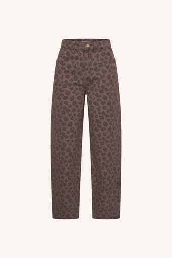 By Bar - Lew Cheetah Chocolate Pants - 775 chocolate brown