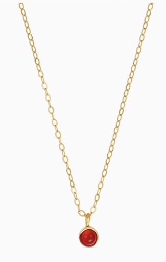 [ARJ-KH] Soï Copenhagen - Halskette Aya Red Agate Necklace gold - Passion