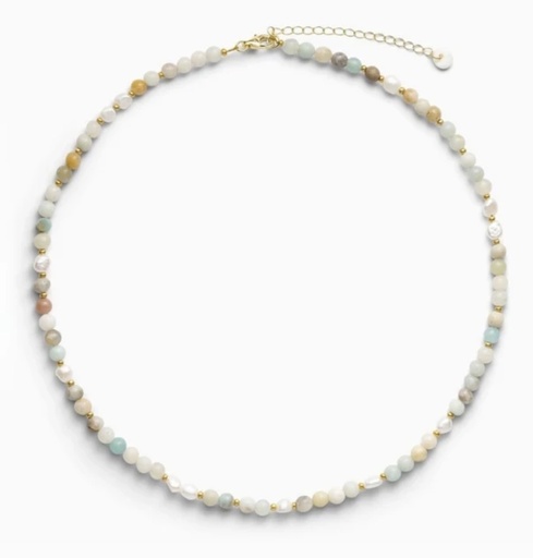 [ELAMA-KH] Soï Copenhagen - Halskette Ellie Amazonite Pearl Necklace - Hope