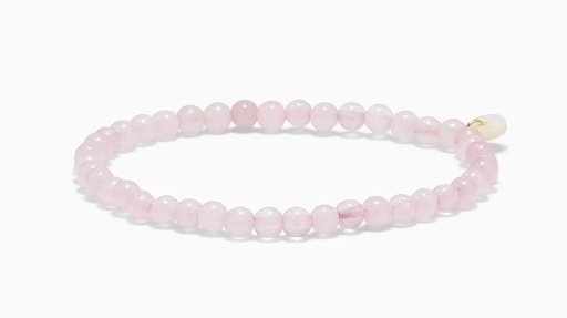 [ROS-KA-4MM] Soï Copenhagen - Armband Petite Rose Quartz Stretch Bracelet 4mm - Love