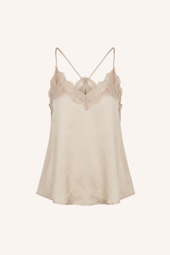 By Bar - Pia Satin Top - 018 chalk