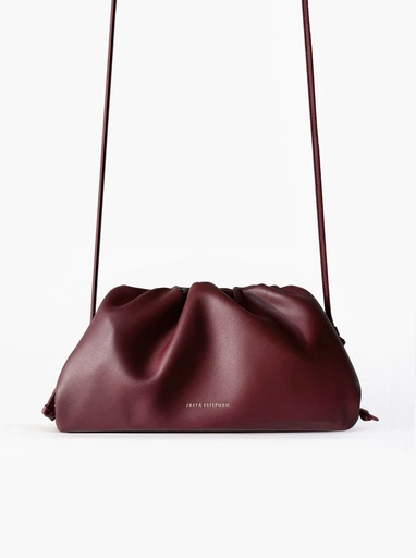 Freya Estephan - Leder Handtasche/Clutch mit Riemen - Tiefes Burgunder - mittelgroß