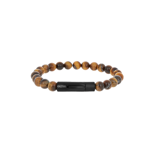 [SB-1066-210] Oozoo Jewellery - Armband Yellow Tiger Eye bracelet 8mm silver