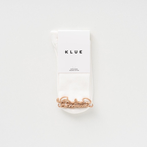 [KLWMNRFOCSCKALMD] Klue - Organic cotton socks with ruffles | almond