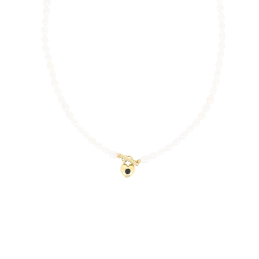 [SN-2054] Oozoo Jewellery - Kette necklace with gold coloured heart shape closure
