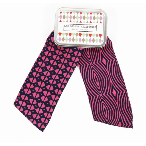 Les Belles Vagabondes - Seidenschal Bandeau Calypso rose