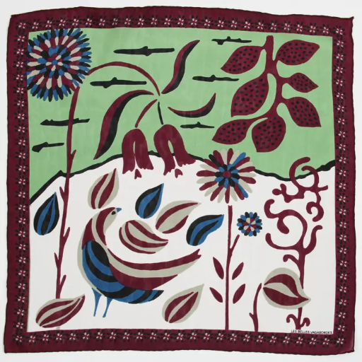 Les Belles Vagabondes - Seidentuch Mini Birdy bordeaux