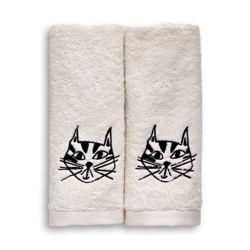 [HB-TEGUT-CAT] Helen B - Gästehandtuch *cat* 2er Set (guest towel)