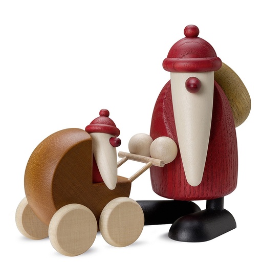 [6070] Köhler - Weihnachtsfrau mit Kinderwagen, klein