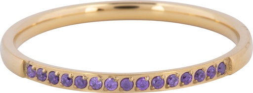 Charmins Ring - R1259 - Gold Small Alliance Ring Lavender Lilac Crystals