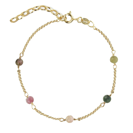 [7146-g] Jeberg Jewellery - Love eye bracelet candy mix gold