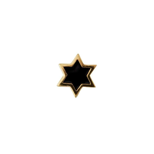 [90302002BLACK] Design Letters - Black Enamel Star Charm gold