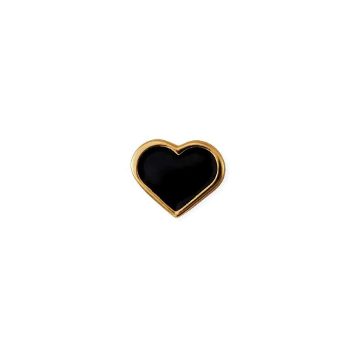 [90302004BLACK] Design Letters - Black Enamel Heart Charm gold