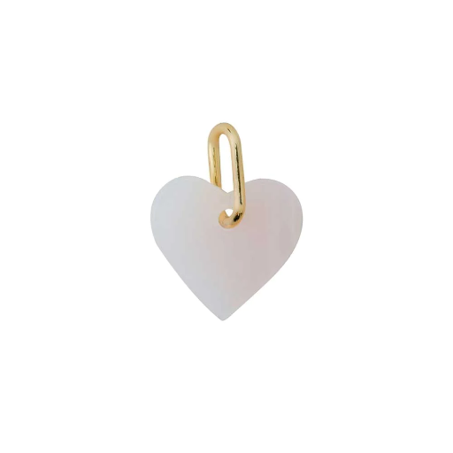 [90301000PINK] Design Letters - Pink Opal Stone Heart Gold